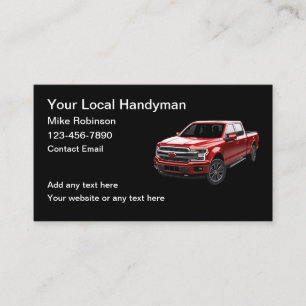 Handyman Pickup Truck Business Cards 