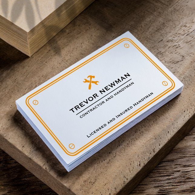 Handyman Plumbing Renovation Carpentry & Repair  Business Card (Creator Uploaded)