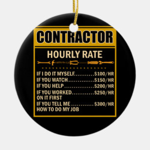 Handyman Price Chart Contractor Hourly Rate Labour Ceramic Tree Decoration