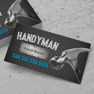 Handyman Professional Big Hammer Dark Metal Business Card