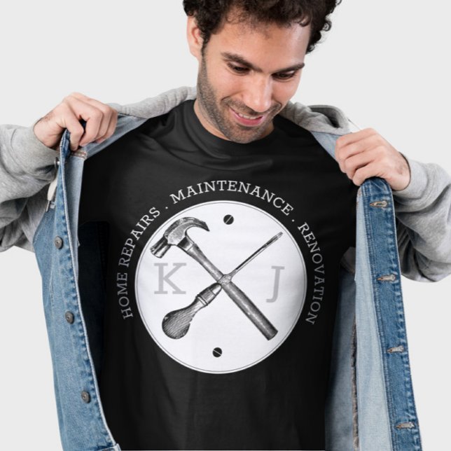 Handyman Professional Custom Monogram Logo Service T-Shirt (Mock-up Front Image)