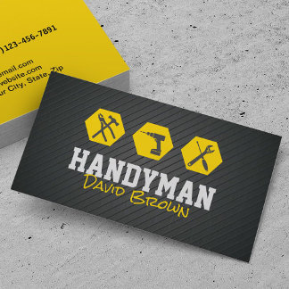 Handyman Professional House Repair Service Gold Business Card