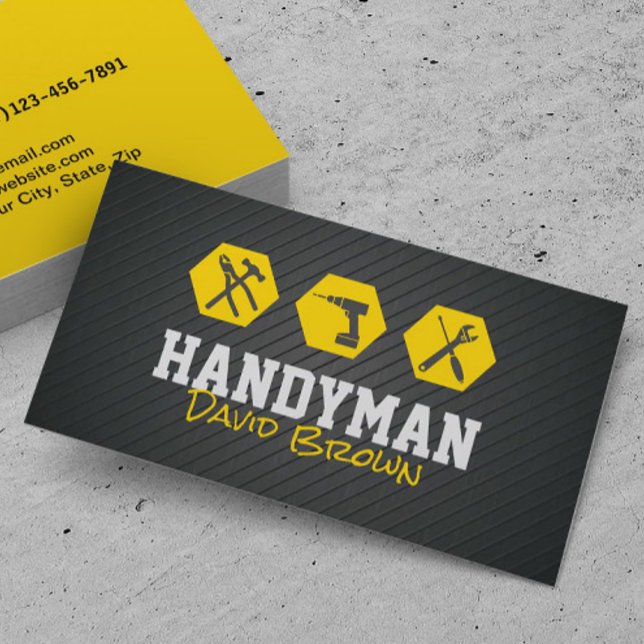 Handyman Professional House Repair Service Gold Business Card (Creator Uploaded)