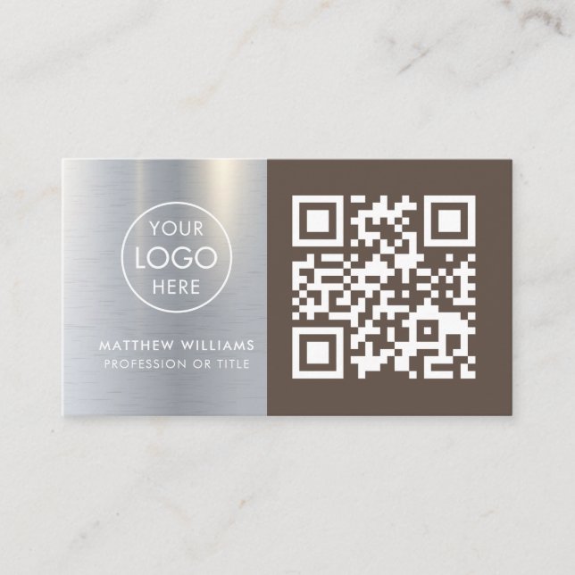 Handyman Professional QR Code Logo Modern Business Business Card (Front)