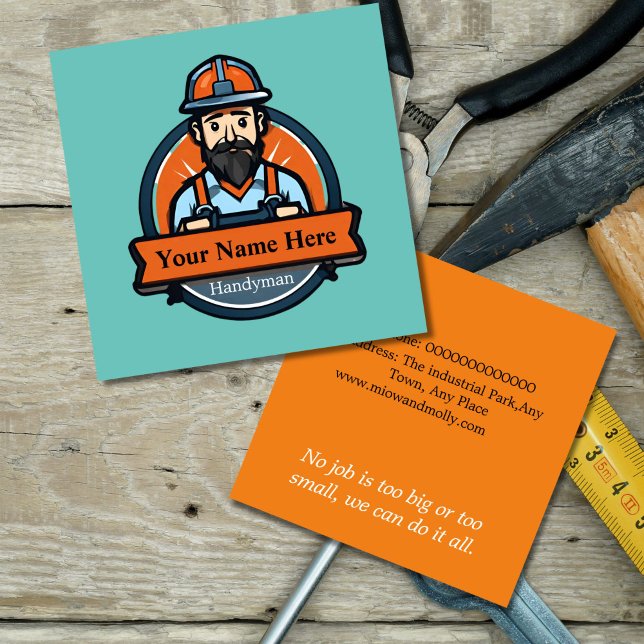 Handyman promotional marketing handy man services square business card (Creator Uploaded)