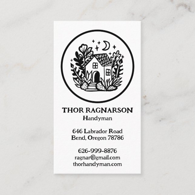 Handyman Repair Construction Landscaper Cottage Business Card (Front)