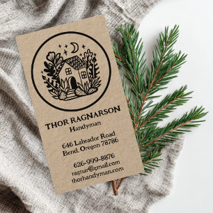 Handyman Repair Construction Landscaper  KRAFT Business Card