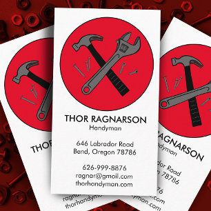 Handyman Repair Construction Wrench Hammer Cool  Business Card
