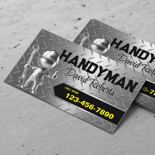 Handyman Repair & Maintenance Service Metal Steel Business Card (Creator Uploaded)
