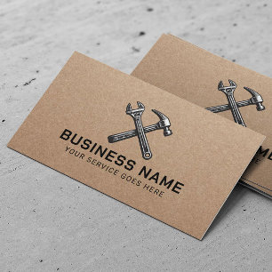Handyman Repair Maintenance Service Rustic Kraft Business Card
