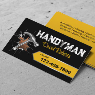 Handyman Repair & Maintenance Service Steel Hammer Business Card