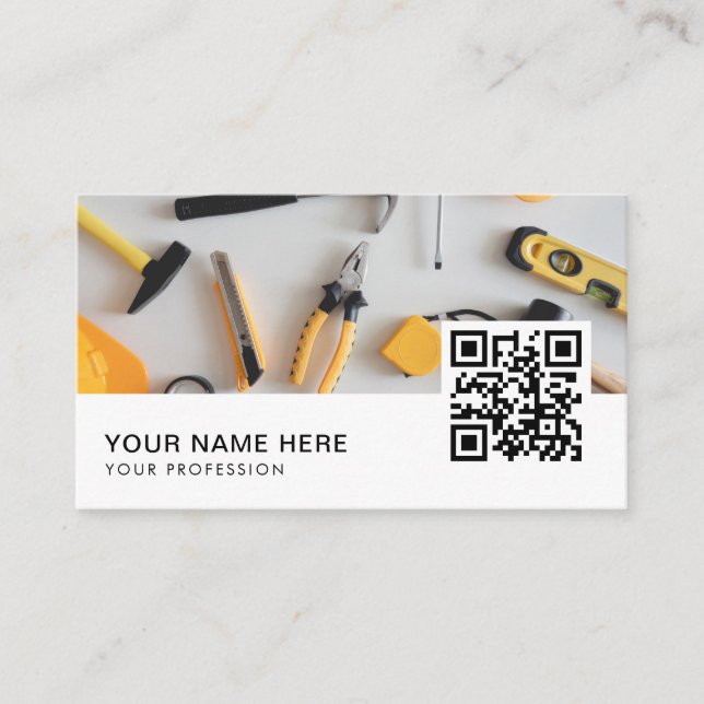 Handyman Repair | Maintenance Services QR Code Business Card (Front)