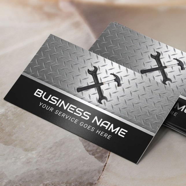 Handyman Repair Service Professional Metal Business Card (Creator Uploaded)