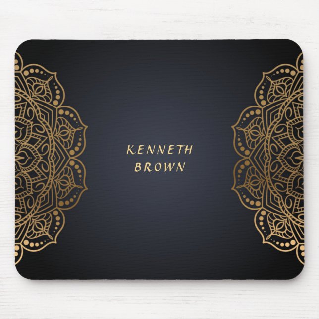 Handyman Repairs Black Gold Mouse Mat (Front)