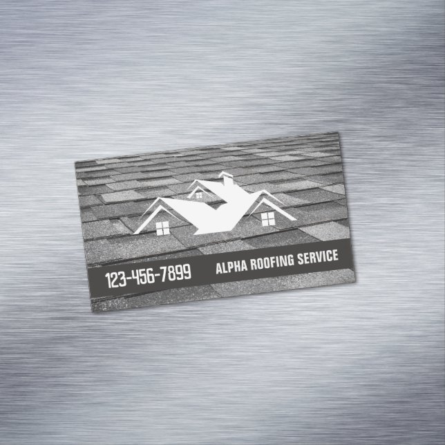 Handyman Roof Repair Construction Roofer Roofing  Magnetic Business Card (In Situ)
