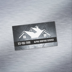 Handyman Roof Repair Construction Roofer Roofing  Magnetic Business Card
