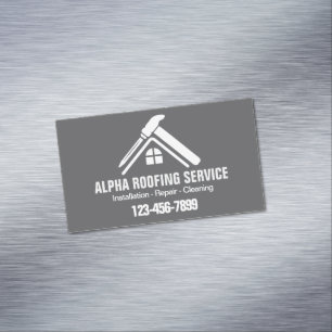 Handyman Roof Repair Construction Roofing Roofer Magnetic Business Card