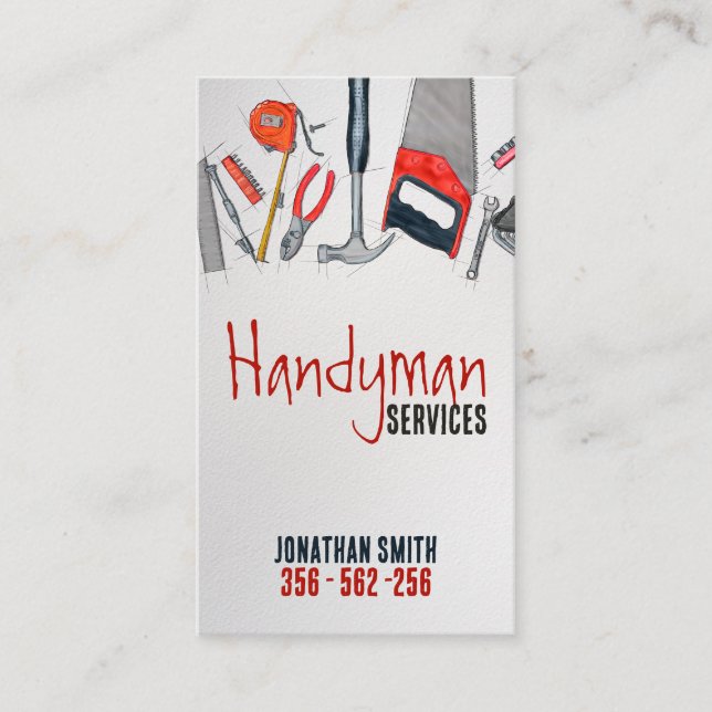 Handyman services  business card (Front)