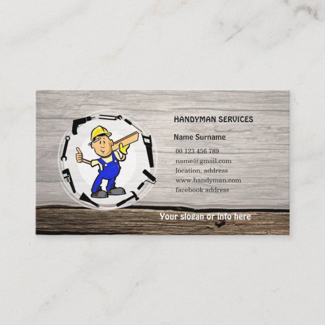 Handyman services businesscard business card (Front)