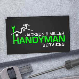 Handyman Services Cool Simple  Business Card