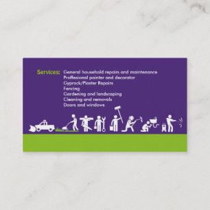 Handyman services, home maintenance and lawncare business card