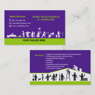 Handyman services, home maintenance and lawncare business card