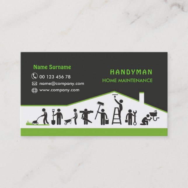 Handyman services, home maintenance business card (Front)