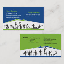 Handyman services, home maintenance business card
