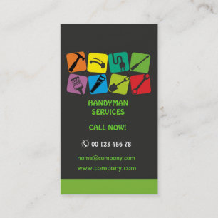 Handyman services, home maintenance business card