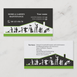Handyman services, home maintenance business card