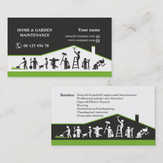 Handyman services, home maintenance business card
