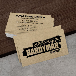 Handyman services simple black business card