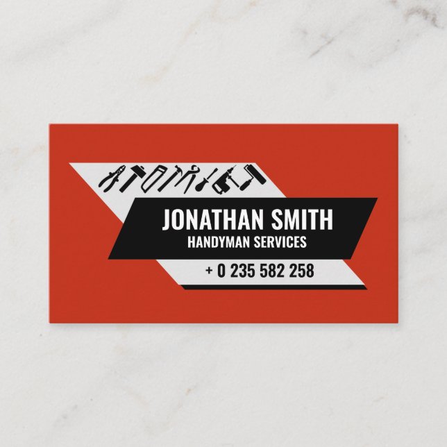 Handyman services tools icons  business card (Front)
