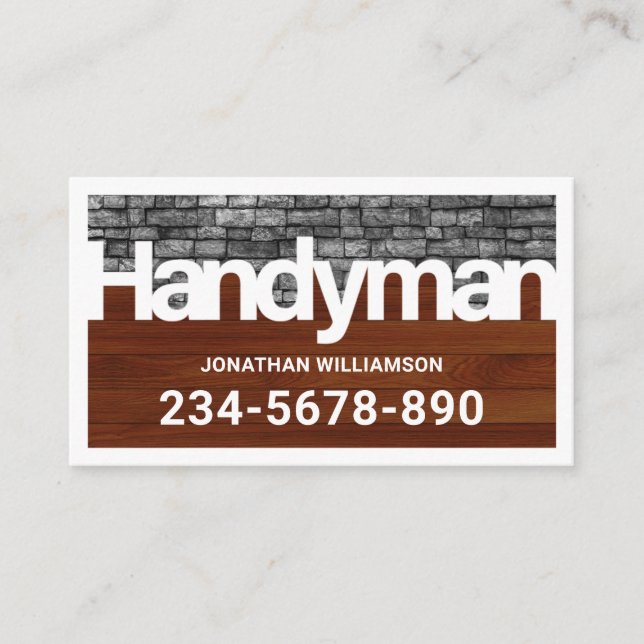 Handyman Signage Frame Renovation Business Card (Front)
