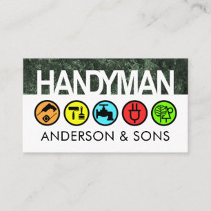 Handyman Signage On Dirty Walls Business Card