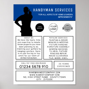 Handyman Silhouette Advertising Poster