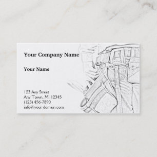Handyman Sketch in Black and White Business Business Card