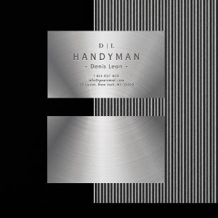 Handyman Stainless Steel Monogram  Business Card