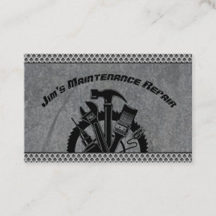 Handyman Steel Plate Maintenance Repair Service Business Card