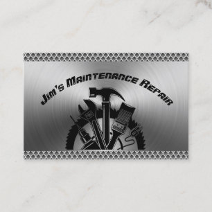 Handyman Steel Plate Maintenance Repair Service Business Card