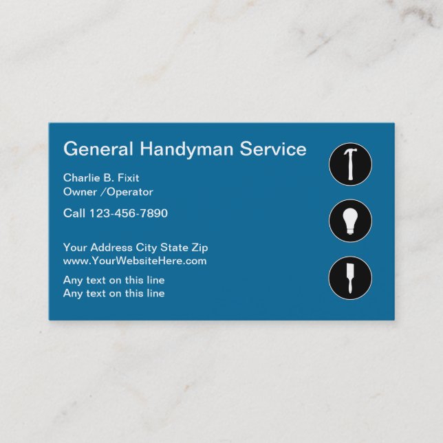 Handyman Theme Business Card (Front)