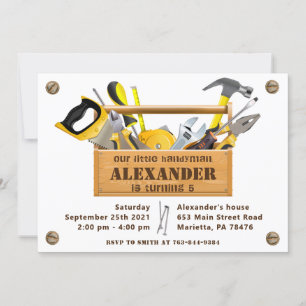 Handyman Tools and Gadgets Birthday Party Invitati Invitation