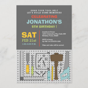 Handyman Tools Birthday Party Invitation