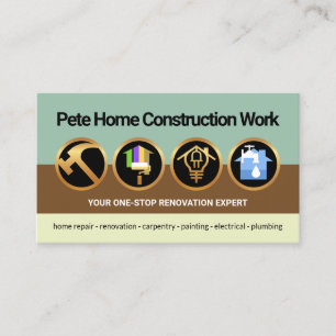 Handyman Tools Column Layers Construction Builder Business Card