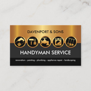 Handyman Tools Gold Black Layers Business Card
