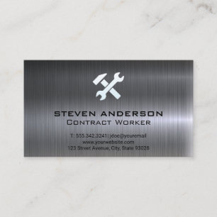 Handyman Tools   Hammer Wrench   Metallic  Business Card