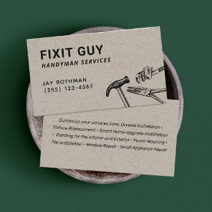 Handyman Tools, Home Improvement Kraft Business Ca Card