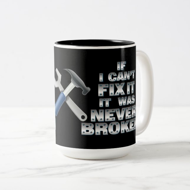 Handyman Tools Humour Two-Tone Coffee Mug (Front Right)