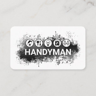 Handyman Tools In Paint Splatter Business Card
