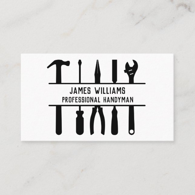 Handyman Tools Minimalistic Business Card (Front)